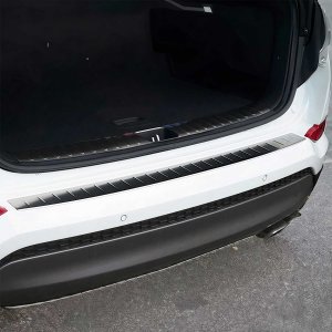 Hyundai Tucson Rear Bumper Sill Cover - Omac - S.Steel - Brushed Silver - '16-'18